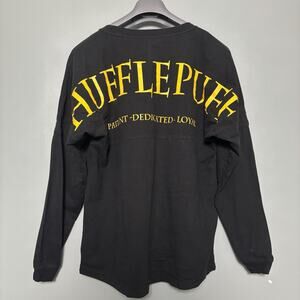 Hufflepuff House Of Hogwarts Black 2XL Spellout Long Sleeve Black Shirt Valued